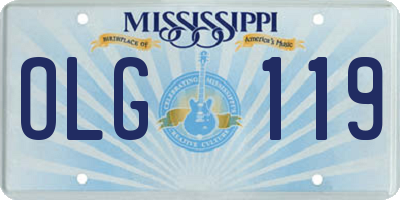 MS license plate OLG119