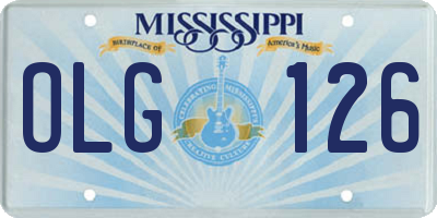 MS license plate OLG126