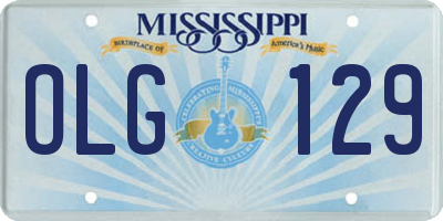MS license plate OLG129