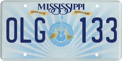 MS license plate OLG133