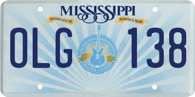 MS license plate OLG138