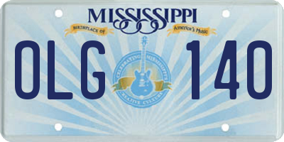 MS license plate OLG140