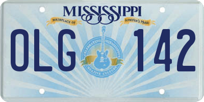 MS license plate OLG142