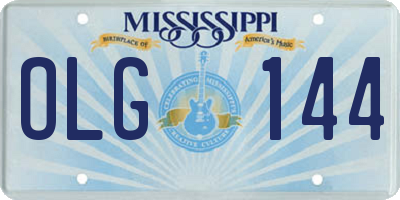MS license plate OLG144