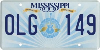 MS license plate OLG149