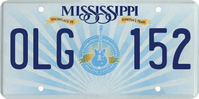 MS license plate OLG152