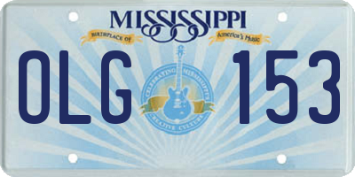 MS license plate OLG153