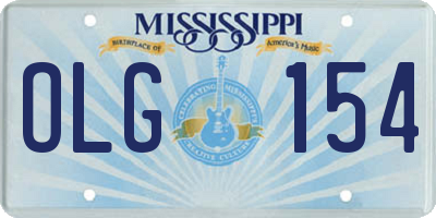MS license plate OLG154