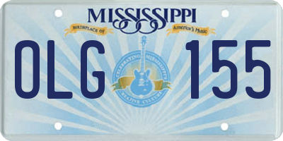 MS license plate OLG155