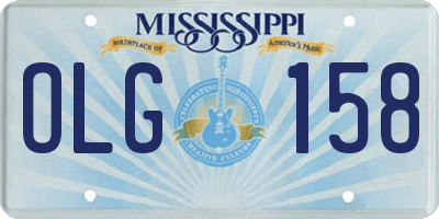 MS license plate OLG158