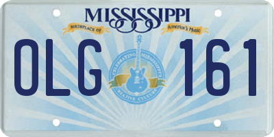 MS license plate OLG161