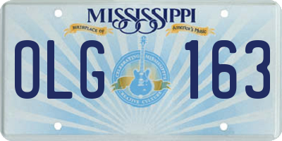 MS license plate OLG163
