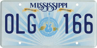 MS license plate OLG166