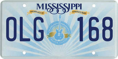 MS license plate OLG168