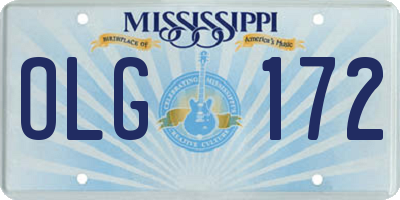 MS license plate OLG172