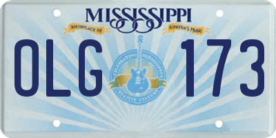 MS license plate OLG173