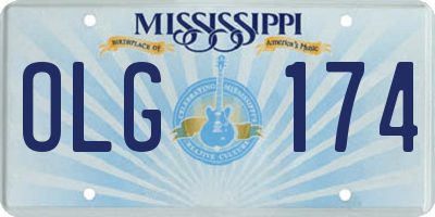 MS license plate OLG174