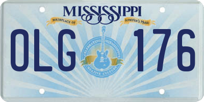 MS license plate OLG176