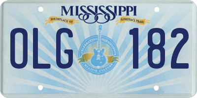 MS license plate OLG182