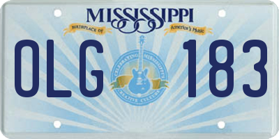 MS license plate OLG183