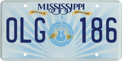 MS license plate OLG186