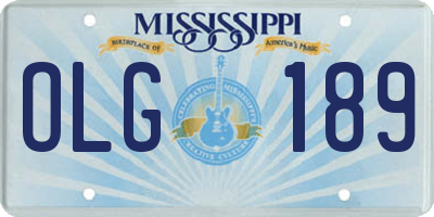 MS license plate OLG189