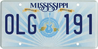 MS license plate OLG191