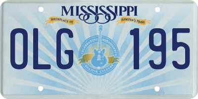 MS license plate OLG195