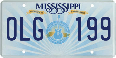 MS license plate OLG199