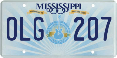 MS license plate OLG207
