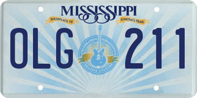 MS license plate OLG211