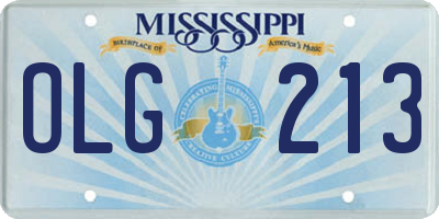 MS license plate OLG213