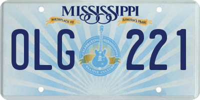 MS license plate OLG221