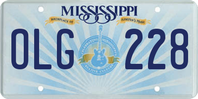 MS license plate OLG228