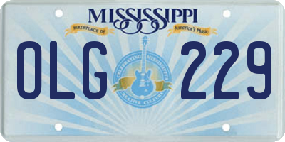 MS license plate OLG229