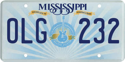 MS license plate OLG232