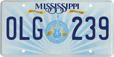 MS license plate OLG239