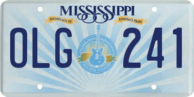 MS license plate OLG241