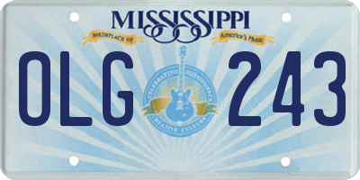 MS license plate OLG243