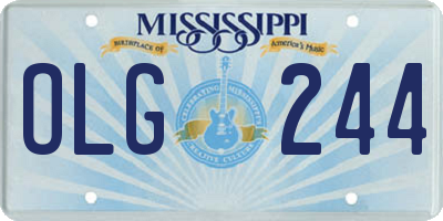 MS license plate OLG244