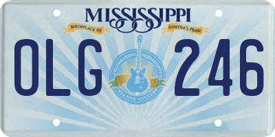 MS license plate OLG246