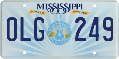 MS license plate OLG249