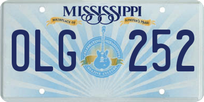 MS license plate OLG252