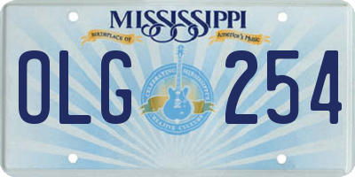 MS license plate OLG254