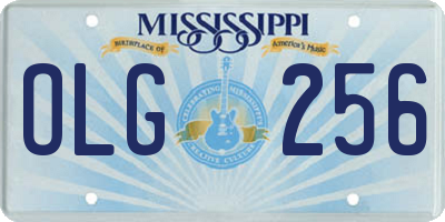 MS license plate OLG256