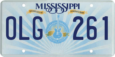 MS license plate OLG261