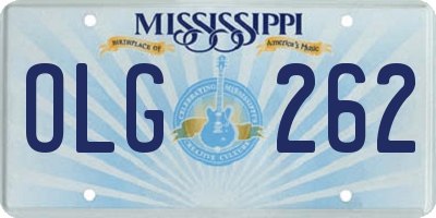 MS license plate OLG262
