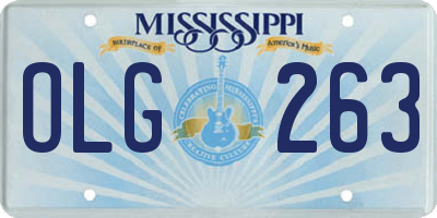MS license plate OLG263