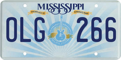 MS license plate OLG266