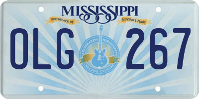 MS license plate OLG267